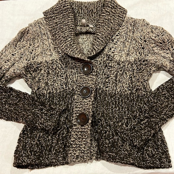 calson women’s knit cardigan collared grey multicolor sweater button down xs - Picture 1 of 5